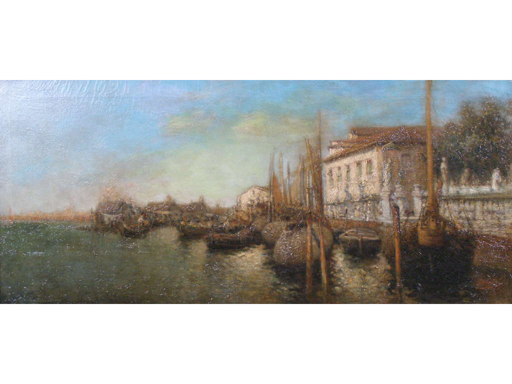 Appraisal: Nicholas Brigante Am - Grand Canal oil on canvas signed