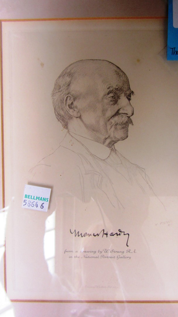 Appraisal: THOMAS HARDY - framed print of the author head shoulders