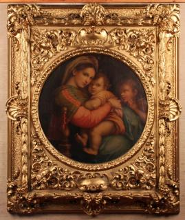 Appraisal: TH C OIL ON CANVAS PAINTING TITLED MADONNA DELLA SEGGIOLA