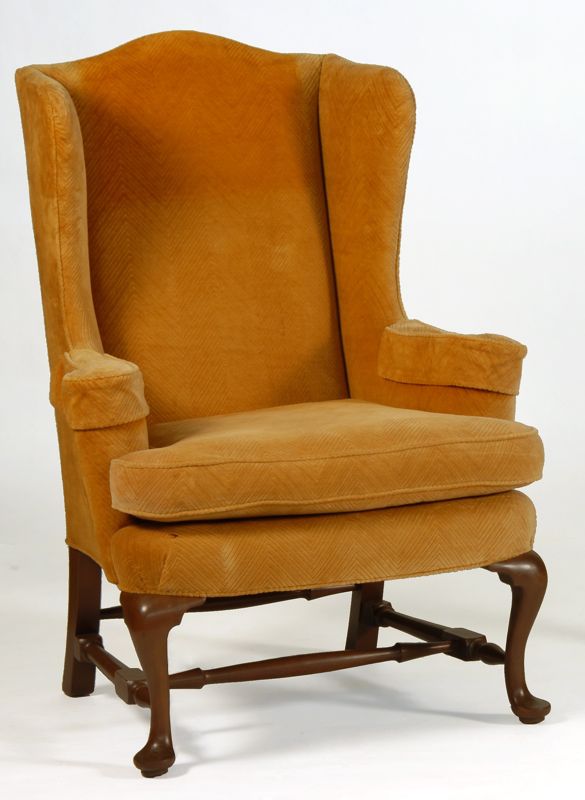 Appraisal: QUEEN ANNE BENCH-MADE WING CHAIR th CenturyWith arched back short