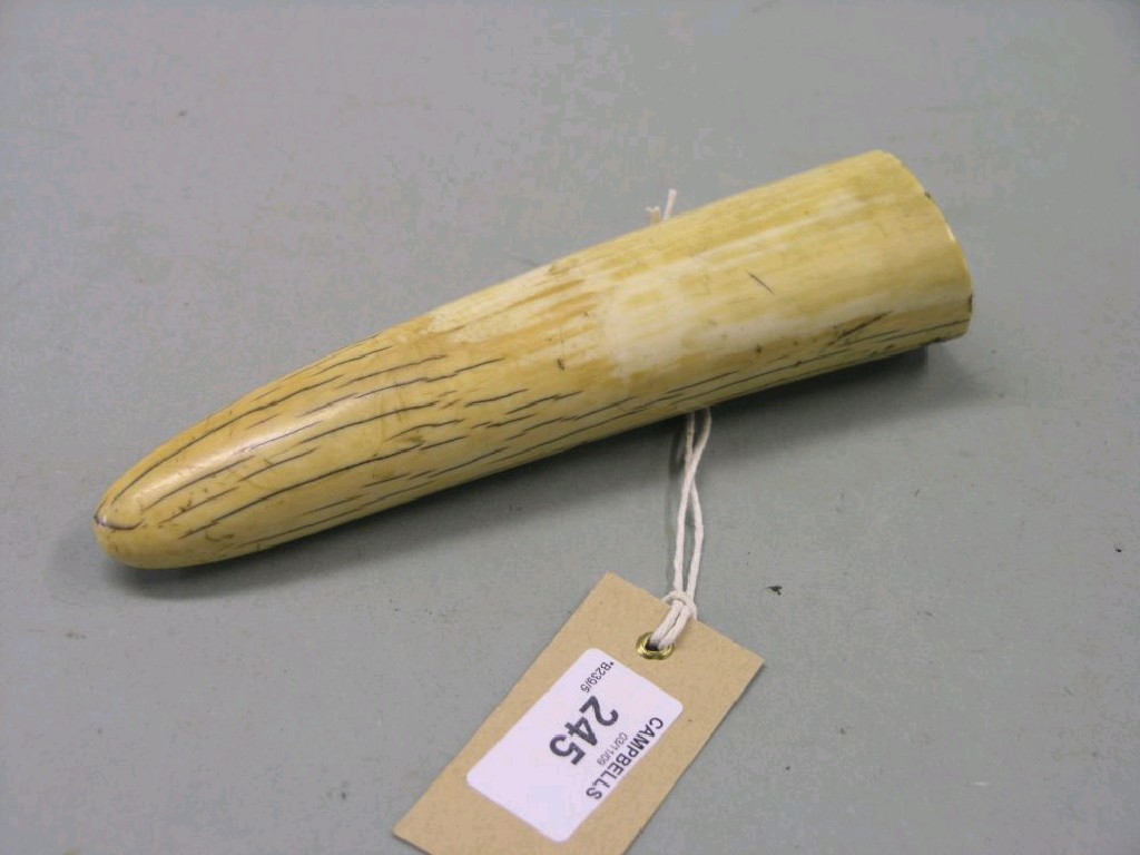 Appraisal: A th century walrus tooth in