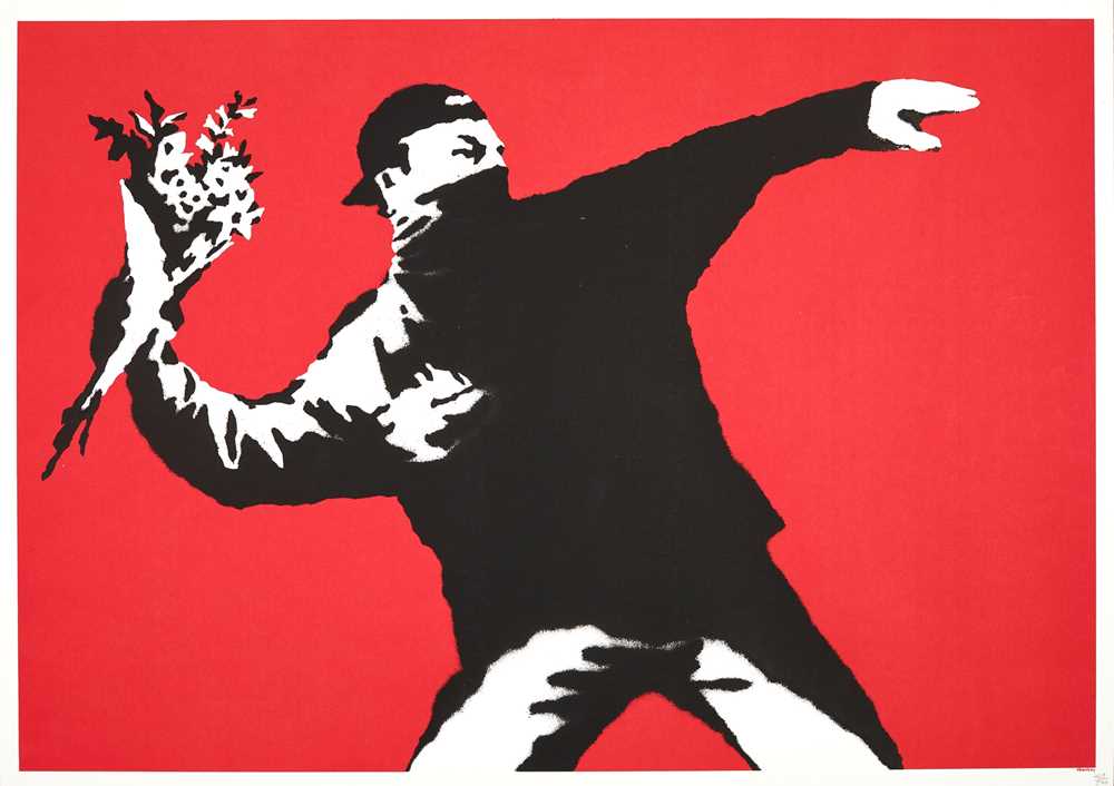 Appraisal: BANKSY BRITISH - LOVE IS IN THE AIR numbered in