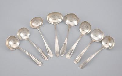 Appraisal: A Lot of Eight Silver Sauce Ladles by Various Makers