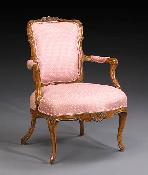 Appraisal: An Italian Rococo walnut armchair third quarter th century height