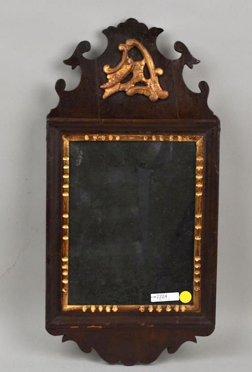 Appraisal: Early Queen Anne Parcel Gilt Wall Mirror with crack to