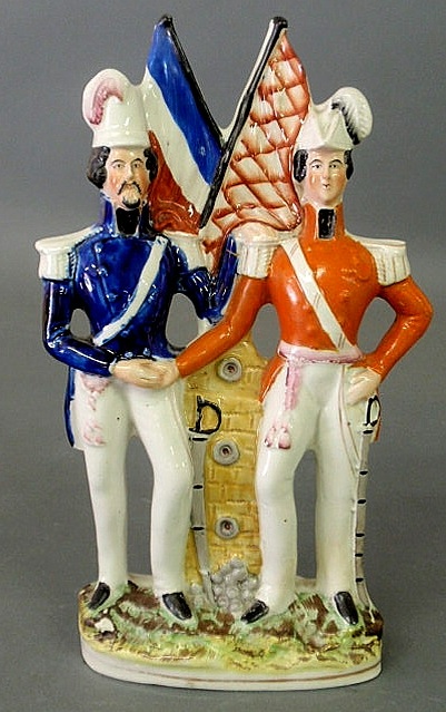 Appraisal: Uncommon Staffordshire figure of Napoleon and Albert h x w