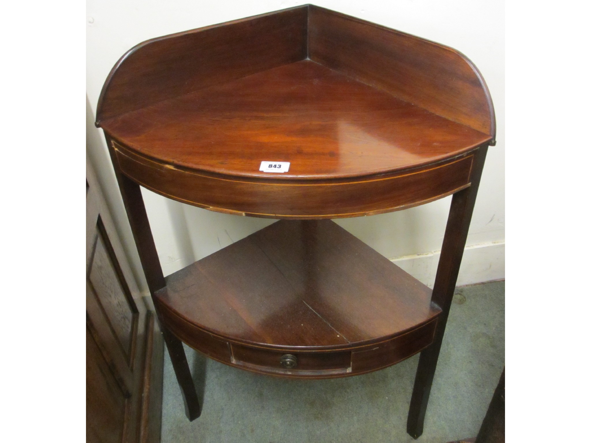 Appraisal: Mahogany corner washstand