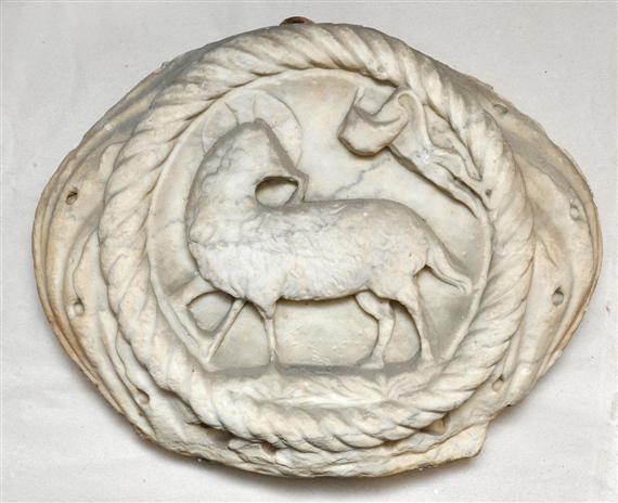 Appraisal: OVAL RELIEF Northern Italy th th century White marble with