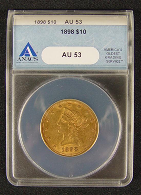 Appraisal: Liberty Gold Coin ANACS certified and graded AU