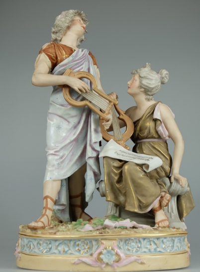 Appraisal: Royal Dux figure of Two Lady Musicians pink triangle mark