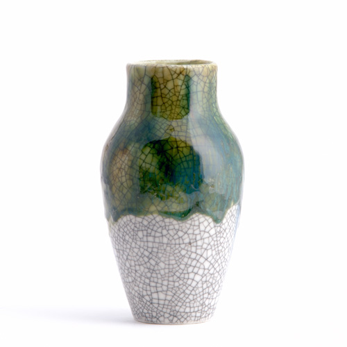 Appraisal: DEDHAM Experimental vase by Hugh Robertson with a clear green