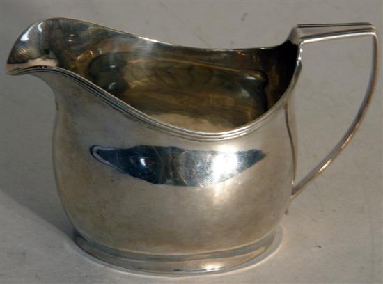 Appraisal: George IV oval silver cream jug London ozs h in