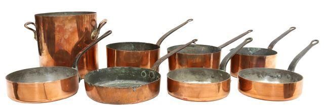 Appraisal: lot of French copper kitchenware including stock pot stamped with