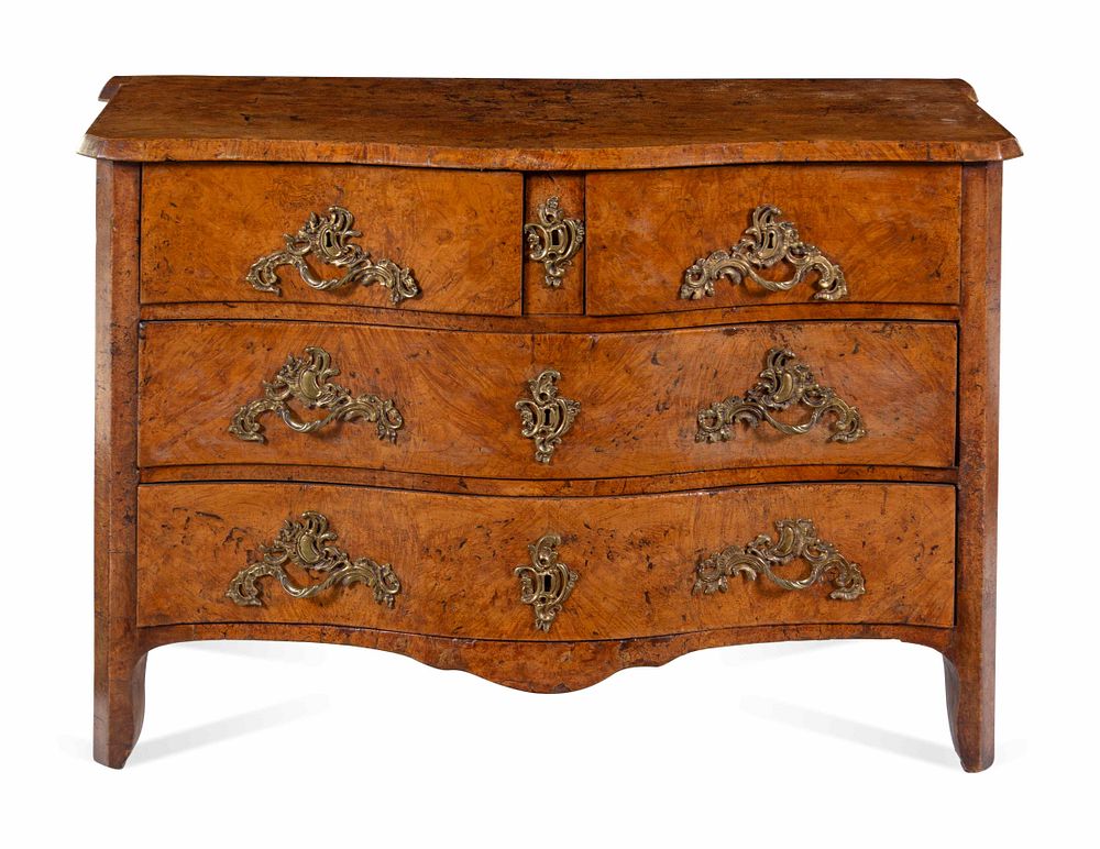 Appraisal: A Continental Burlwood Commode A Continental Burlwood Commode th Century