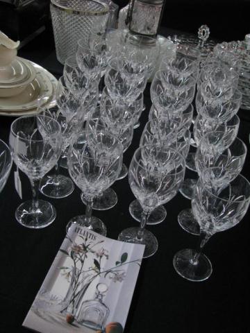 Appraisal: Large Set of Atlantis Crystal Chartres Pattern thirteen wine glasses