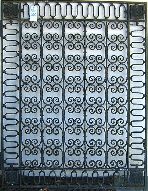 Appraisal: Two cast iron gates together with an architectural element late