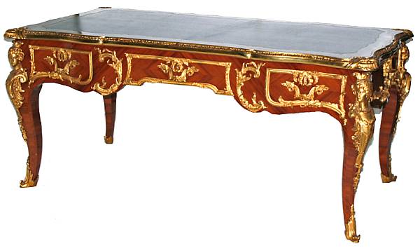 Appraisal: A Louis XV style gilt bronze mounted mahogany and kingwood