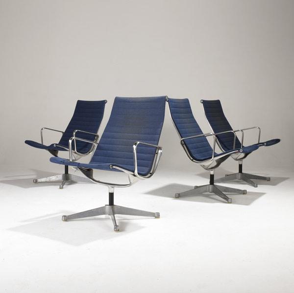 Appraisal: CHARLES AND RAY EAMES HERMAN MILLER Four Aluminum Group lounge