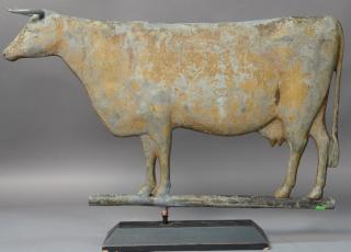 Appraisal: Cow weathervane full body molded zinc with remnants of original