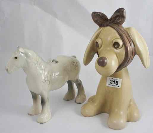 Appraisal: Large Sylvac Seated Comical Dog Damaged and Beswick Shire in