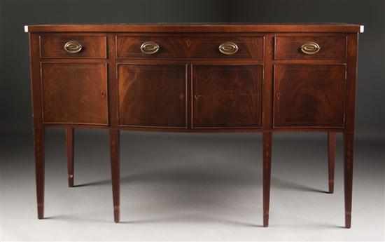 Appraisal: Centennial Federal style inlaid mahogany serpentine front sideboard fourth quarter-