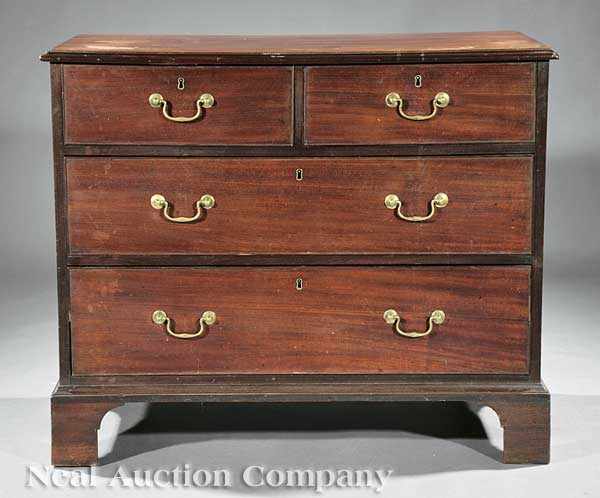 Appraisal: A Georgian Mahogany Chest of Drawers molded top two short