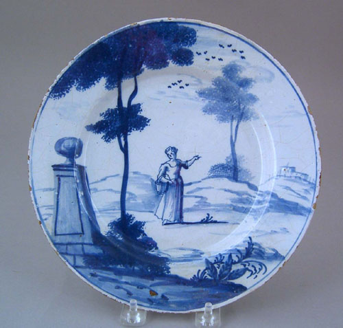 Appraisal: Delft blue and white plate mid th c with a