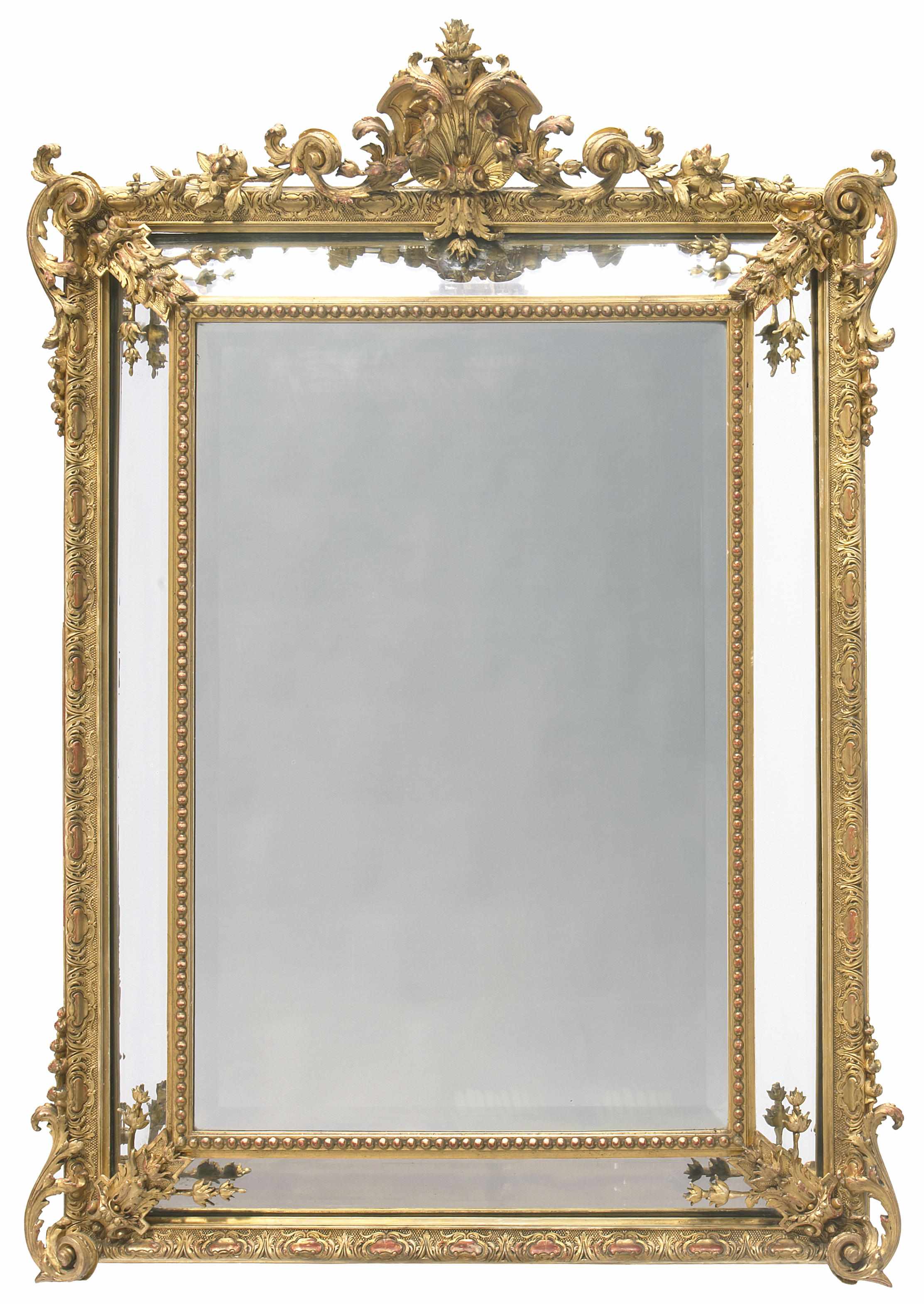 Appraisal: A Napoleon III carved giltwood and gesso mirror third quarter