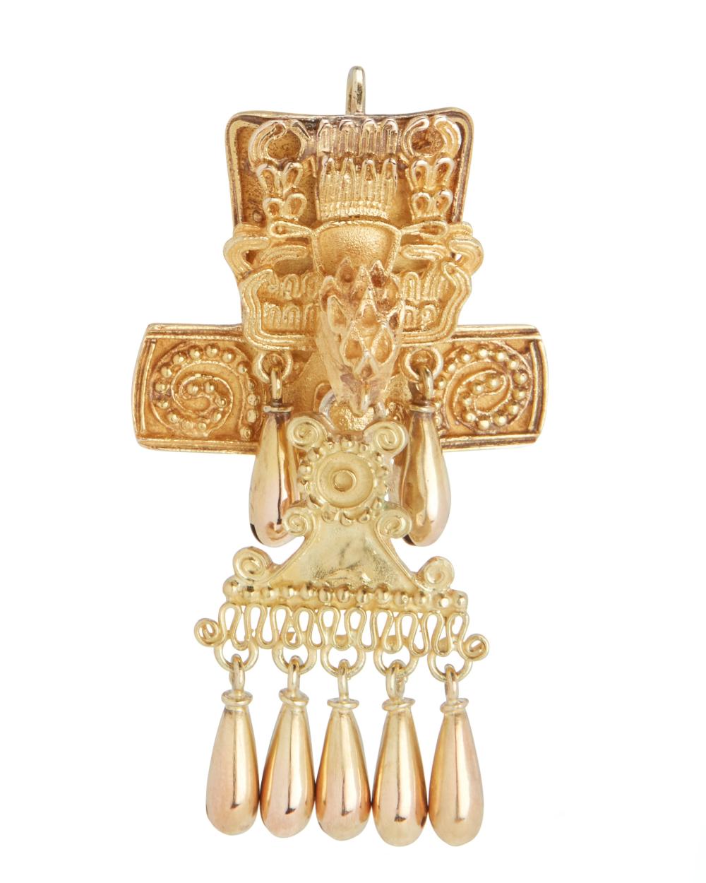 Appraisal: An Antonio Pineda k yellow gold brooch Post- Taxco Mexico