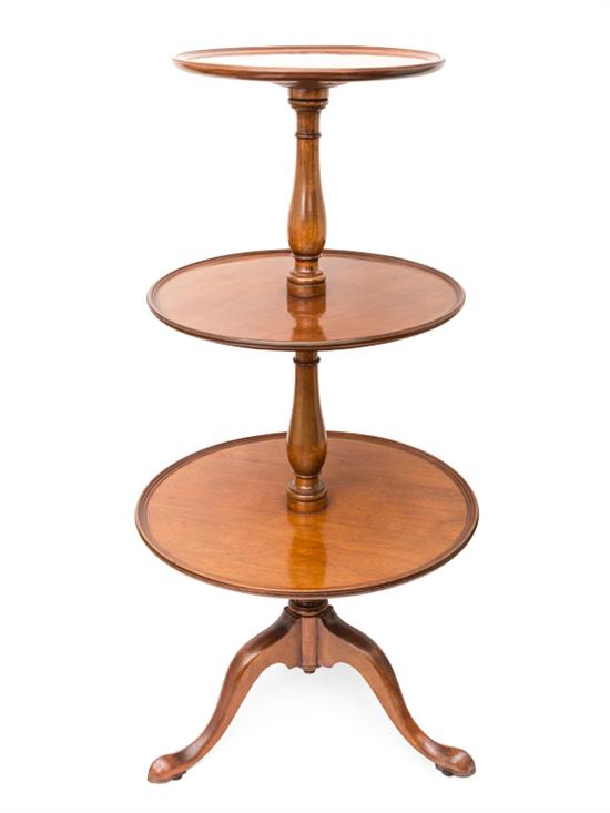 Appraisal: Sale Lot An English Mahogany Three-Tiered Dumbwaiter early th century