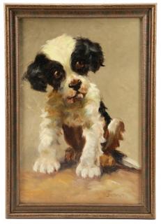 Appraisal: Thomas Beaumont Portuguese Water Dog Oil Thomas Dalton Beaumont American