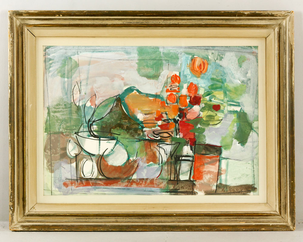 Appraisal: - Gates Abstract Still Life Gouache Robert Franklin Gates American