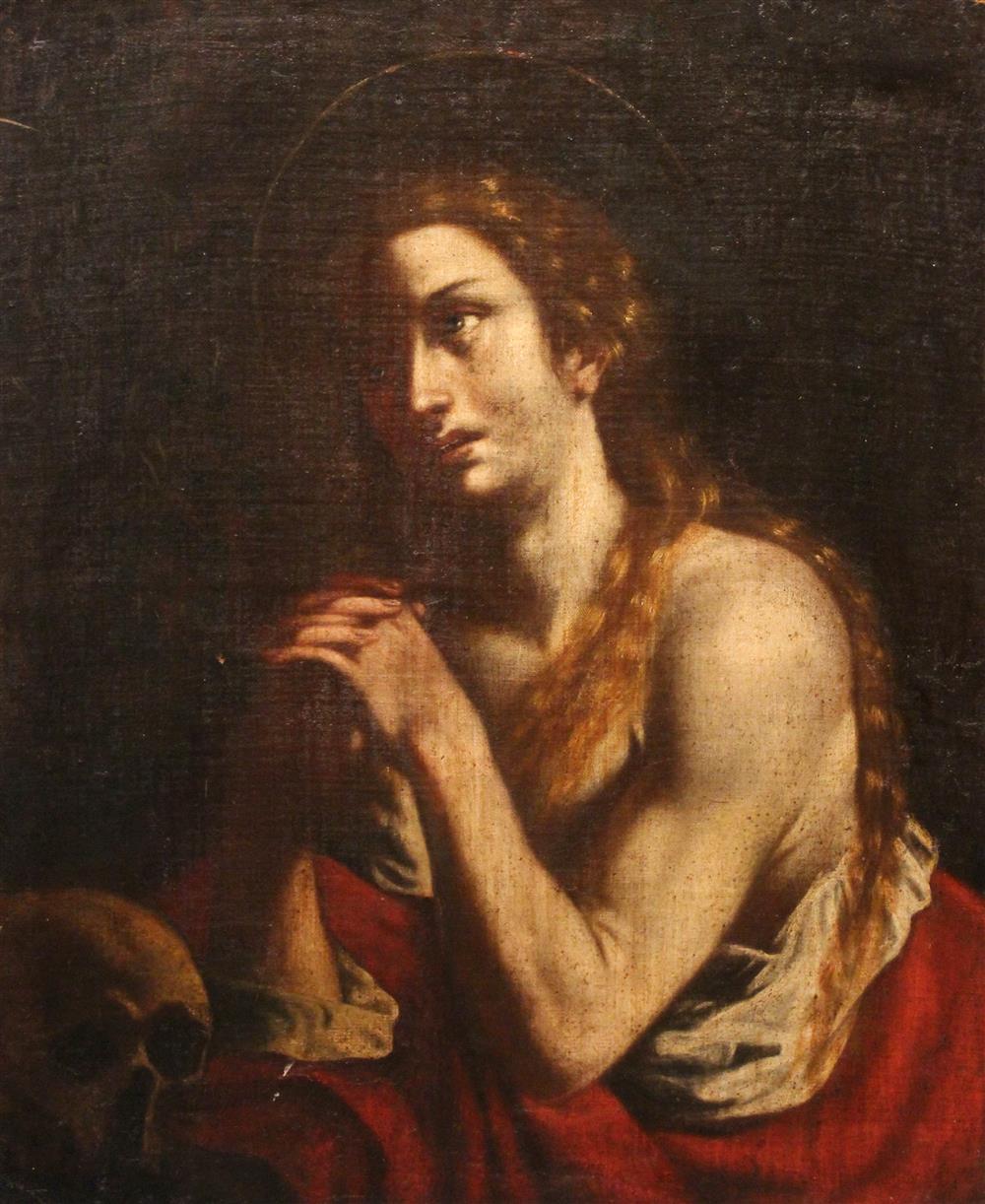 Appraisal: ITALIAN SCHOOL TH TH CENTURY MARY MAGDALENE Oil on canvas