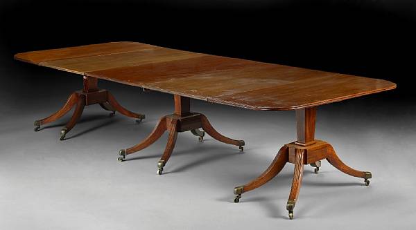 Appraisal: A Regency mahogany triple pedestal dining table first quarter th