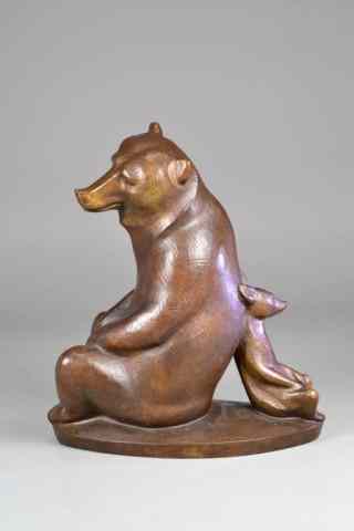 Appraisal: Marshall Fredericks bronze sculpture of seated beaMarshall Maynard Fredricks -