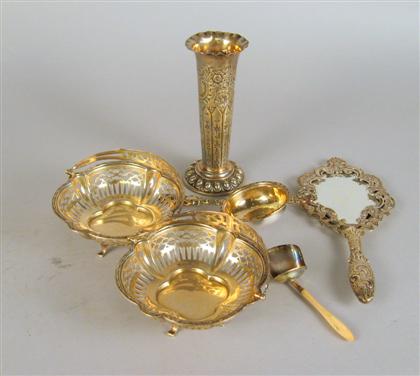 Appraisal: Assorted English sterling silver tablewares Comprising a pair of Alexander