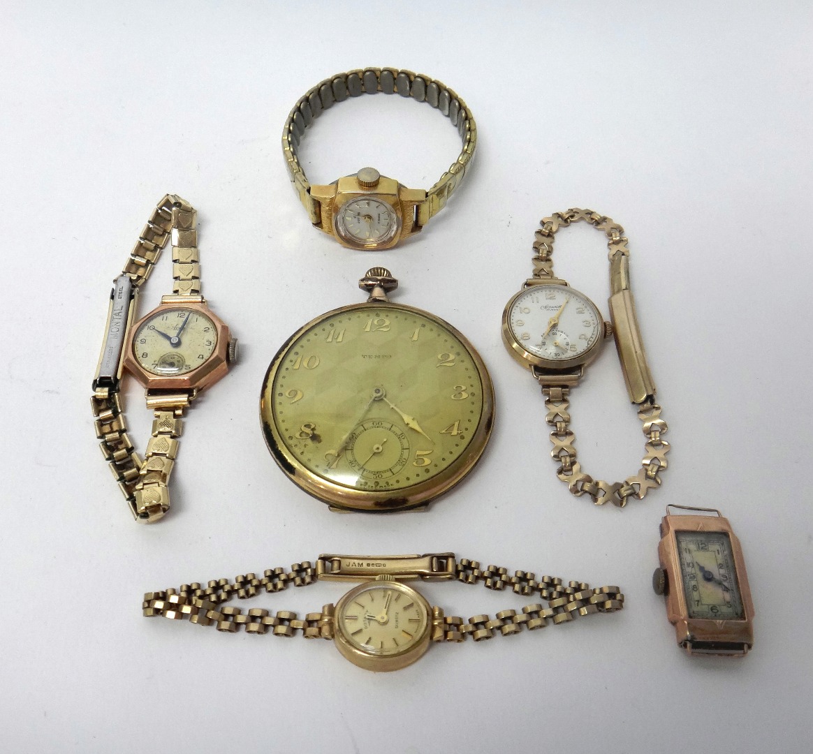 Appraisal: A lady's ct gold oval cased Rotary Quartz bracelet wristwatch