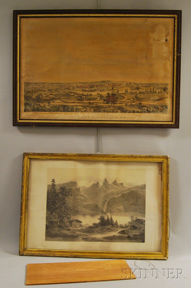 Appraisal: Four Framed Landscape and Topographical Prints View of Dover N