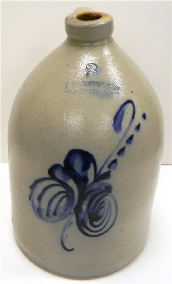 Appraisal: F B Norton Co Worcester MA two gallon salt glazed