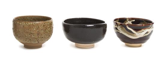 Appraisal: Sale Lot Three Japanese Pottery Bowls the first covered in