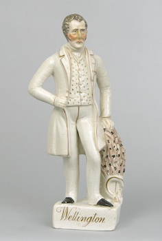 Appraisal: A Staffordshire Pottery Figurine of Wellington A Staffordshire pottery figurine