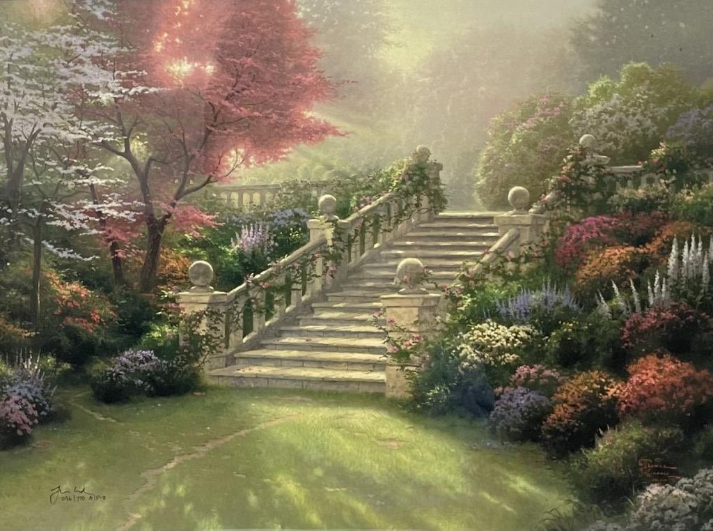 Appraisal: Thomas Kinkade Lithograph A P-IHand Signed Stairway to Paradise Frame