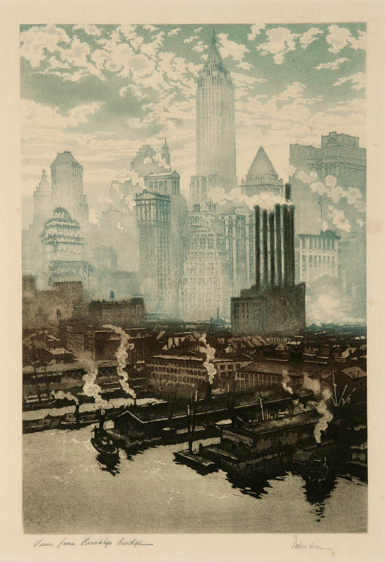 Appraisal: Karl Dehmann American th Century View From Brooklyn Bridge and