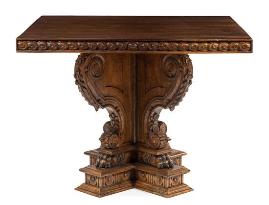 Appraisal: Sale Lot An Italian Renaissance Style Walnut Pedestal Table th