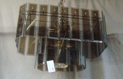 Appraisal: Smoked Beveled Glass Multi-Prism Chandelier