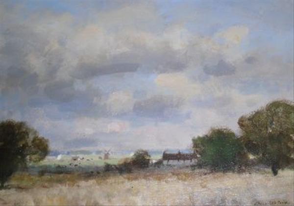 Appraisal: Owen Waters Norfolk landscape September Oil on board Signed lower