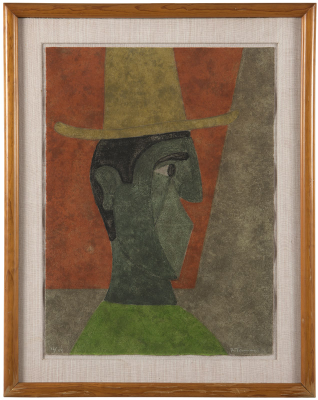 Appraisal: Lot Rufino Tamayo - Mexican ''Cabeza con Sombrero Head With