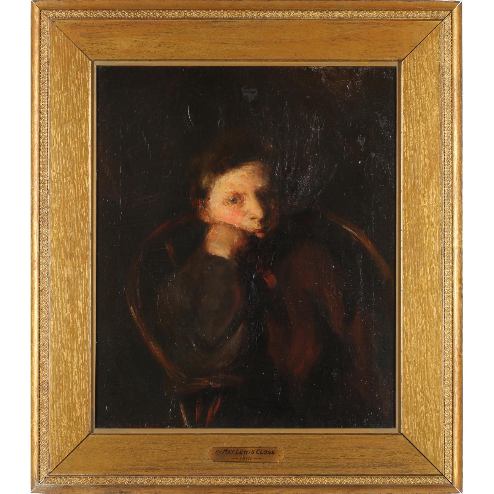 Appraisal: May Lewis Close NY - Portrait of a Young Boy