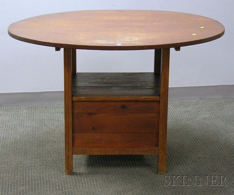 Appraisal: Pine Circular-top Hutch Table dia in Made-up imperfections