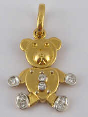 Appraisal: Pomellato An carat gold diamond set articulated teddy bear pendant